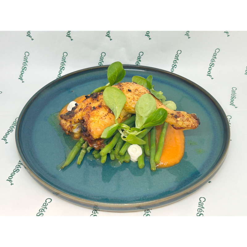 Geroosterde Kippenbout met zoete aardappelpuree en citroensaus