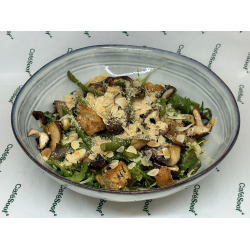 Gebakken Paddenstoelen Salade met farro, dragon en parmezaan