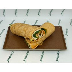 Geroosterde Paprika Wrap met halloumi en harissa